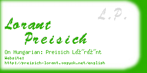 lorant preisich business card